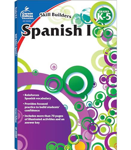 Beispielbild fr Carson Dellosa Skill Builders Spanish Workbook for Kids Ages 5-12, Grades K-5 Spanish I Workbooks for Alphabet, Numbers, Vocabulary and More zum Verkauf von Orion Tech