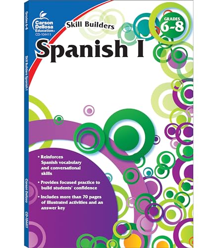 9781936023387: Carson Dellosa Skill Builders Spanish I Workbook—Grades 6-8 Reproducible Spanish Workbook With Spanish Vocabulary, Common Words and Phrases for Conversational Skills (80 pgs)