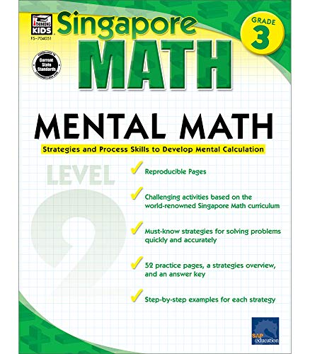 Stock image for Singapore Math    Mental Math Level 2 Workbook for 3rd Grade, Paperback, 64 Pages, Ages 8  9 with Answer Key for sale by Books for Life