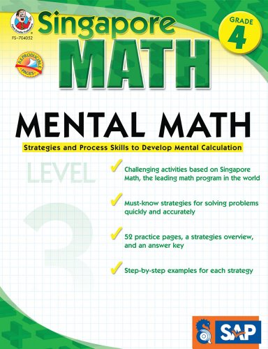 

Singapore Math â" Mental Math Level 3 Workbook for 4th Grade, Paperback, 64 Pages, Ages 9â"10 with Answer Key