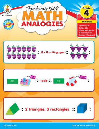 Beispielbild fr Thinking Kids' Math Analogies, Grade 4 zum Verkauf von TextbookRush