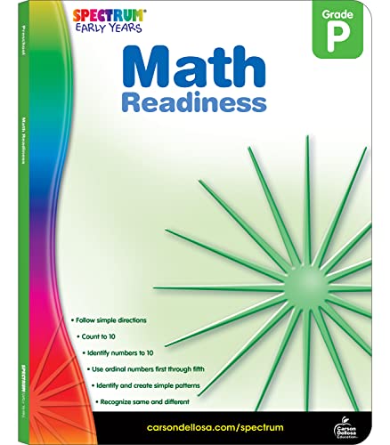 Stock image for Spectrum Preschool Math Workbook, Ages 4 to 6, Preschool Math, Practice Counting to 10, Identifying and Creating Patterns, Ordinal Numbers, Award Certificates, and Answer Key - 160 Pages (Early Years) for sale by Goodwill of Colorado