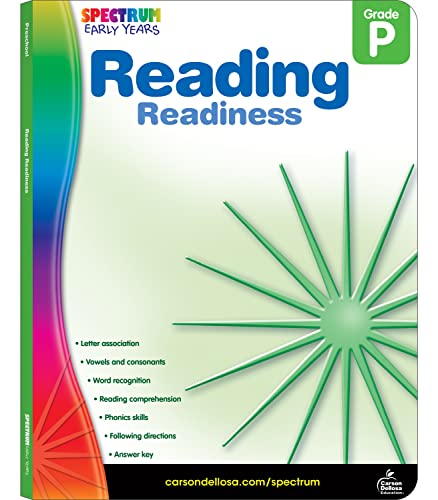 Carson Dellosa Spectrum Reading Readiness Preschool Workbook, Ages 4 to 5, Preschool Reading Readiness, Phonics, Alphabet Letters, Sounds, Sight Words, and Guided Reading - 128 Pages (9781936024995) by Spectrum