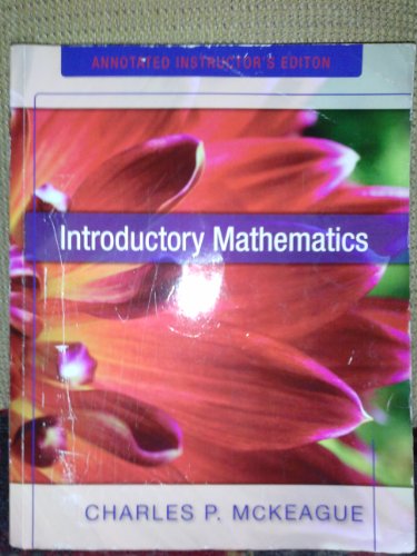 Imagen de archivo de Introductory Mathermatics (Instructor's Edition) a la venta por Better World Books: West