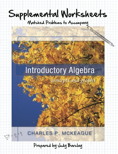 Stock image for Supplemental Worksheets: Matched Problems to Accompany Introductory Algebra for sale by Decluttr