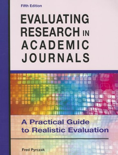 Imagen de archivo de Evaluating Research in Academic Journals: A Practical Guide to Realistic Evaluation a la venta por SecondSale