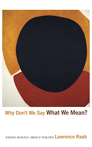 Beispielbild fr Why Don't We Say What We Mean?: Essays Mostly About Poetry zum Verkauf von SecondSale