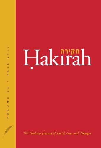 Beispielbild fr Hakirah: The Flatbush Journal of Jewish Law and Thought zum Verkauf von SecondSale