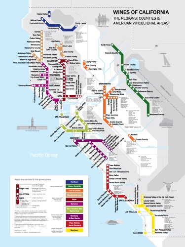 Beispielbild fr Metro Wine Map of California zum Verkauf von Revaluation Books