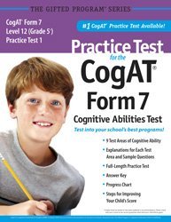 Beispielbild fr Practice Test for the CogAT Form 7 Level 12 (Grade 5*) Practice Test 1 by Mercer Publishing (2011) Paperback zum Verkauf von HPB-Red