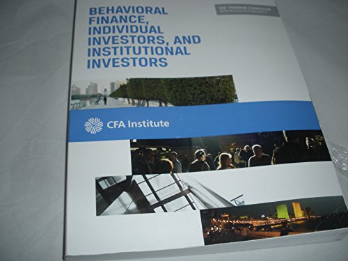 9781937537739: Behavioral Finance, Individual Investors, and Institutional Investors CFA Program Curriculum 2014 Level lll Volume 2