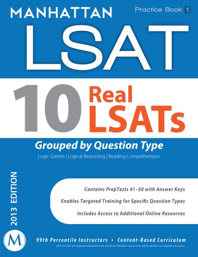 Stock image for 10 Real LSATs Grouped by Question Type: Manhattan LSAT Practice Book for sale by SecondSale