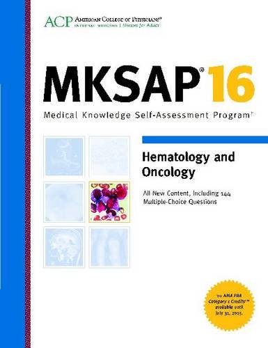 Imagen de archivo de MKSAP 16 Hematology and Oncology : Medical Knowledge Self-Assessment Program a la venta por Better World Books