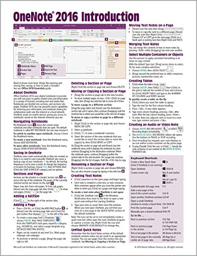 Beispielbild fr OneNote 2016 Introduction Quick Reference Guide - Windows Version (Cheat Sheet of Instructions, Tips & Shortcuts - Laminated Card) zum Verkauf von Ergodebooks