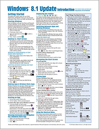 9781939791221: Windows 8.1 Update Quick Reference Guide: Introduction (Cheat Sheet of Instructions, Tips & Shortcuts - Laminated)