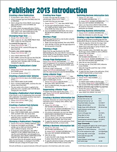 Beispielbild fr Microsoft Publisher 2013 Quick Reference Guide : Introduction (Cheat Sheet of Instructions, Tips and Shortcuts - Laminated Card) zum Verkauf von Better World Books