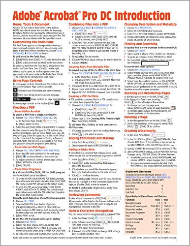 Stock image for Adobe Acrobat Pro DC Introduction Quick Reference Guide (Cheat Sheet of Instructions, Tips & Shortcuts - Laminated Card) for sale by Ergodebooks