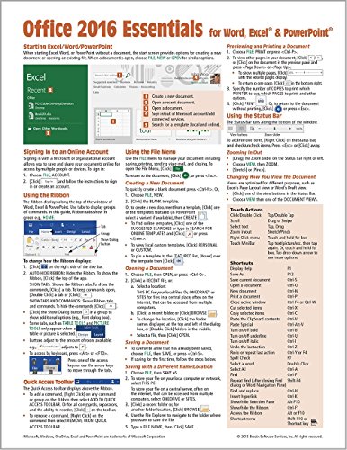 9781939791900: Microsoft Office 2016 Essentials Quick Reference Guide - Windows Version (Cheat Sheet of Instructions, Tips & Shortcuts - Laminated Card)