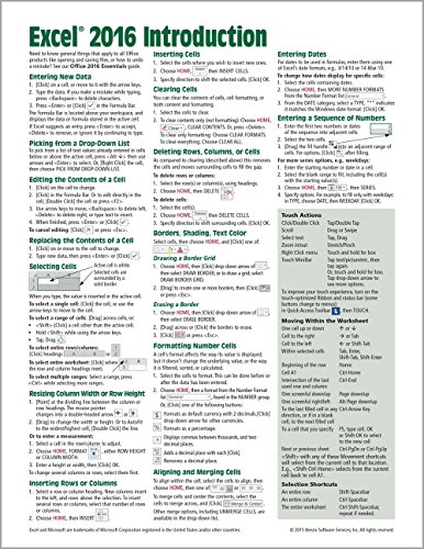 Stock image for Microsoft Excel 2016 Introduction Quick Reference Guide - Windows Version (Cheat Sheet of Instructions, Tips Shortcuts - Laminated Card) for sale by Goodwill of Colorado