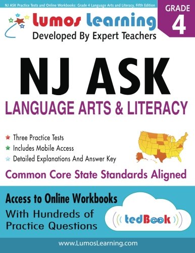 Imagen de archivo de Nj Ask Practice Tests and Online Workbooks : Grade 4 Language Arts and Literacy, Fifth Edition a la venta por Better World Books