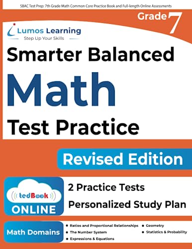 9781940484853: SBAC Test Prep: 7th Grade Math Common Core Practice Book and Full-length Online Assessments: Smarter Balanced Study Guide With Performance Task (PT) and Computer Adaptive Testing (CAT)