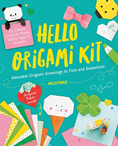 Stock image for Hello Origami Kit: Adorable Origami Greetings to Fold and Embellish, Includes Paper, Washi Tape & Stickers for sale by ThriftBooks-Dallas