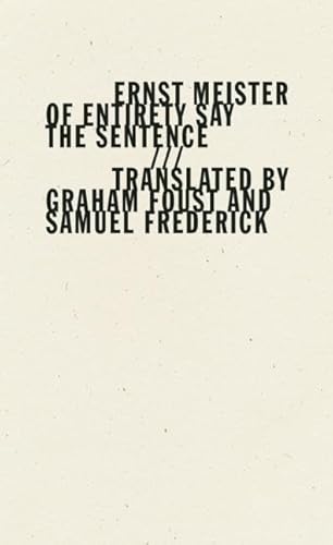 Stock image for Of Entirety Say the Sentence for sale by Amazing Books Pittsburgh