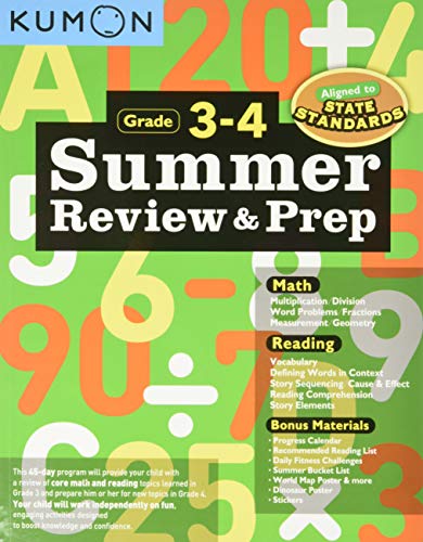 9781941082638: Kumon Summer Review & Prep Grades 3-4