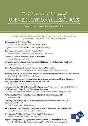 Stock image for The International Journal of Open Educational Resources: Vol. 2, Issue 1, Fall 2019/Winter 2020 for sale by Revaluation Books