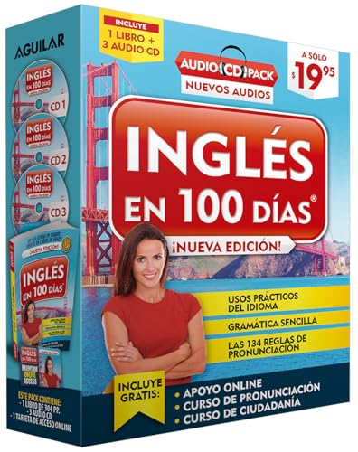 Stock image for Ingl?s en 100 d?as - Curso de Ingl?s - Audio Pack (Libro + 3 CD's Audio) / English in 100 Days Audio Pack (Spanish Edition) for sale by SecondSale