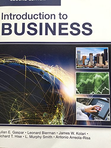 Imagen de archivo de INTRODUCTION to BUSINESS, Second Edition (Paperback-4C) a la venta por Better World Books