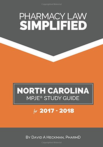 Beispielbild fr Pharmacy Law Simplified North Carolina MPJE Study Guide for 2017-2018 zum Verkauf von ThriftBooks-Atlanta