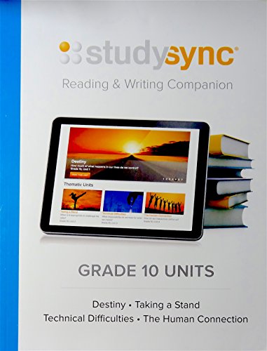 Beispielbild fr StudySync GRADE 10 UNITS Reading & Writing Companion zum Verkauf von SecondSale