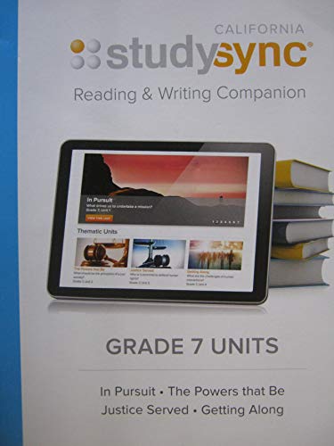 9781943286041: California Studysync Reading & Writing Companion Grade 7 Units
