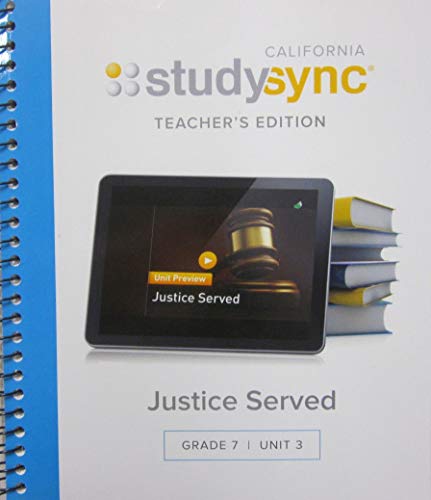 Stock image for California StudySync Teachers Edition Justice Served Grade 7 Unit 3 for sale by Green Street Books
