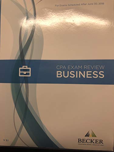 Stock image for 2018 Becker CPA Exam Review Business V.3.1 for sale by BookHolders