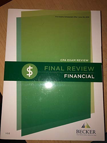 Stock image for CPA Exam Review Final Review Financial V 3.2 for sale by Greenway