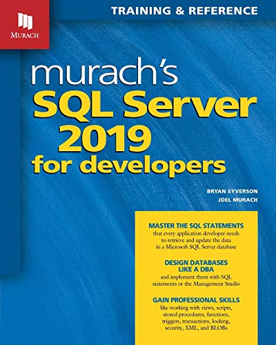 Imagen de archivo de Murach's SQL Server 2019 for Developers a la venta por Blackwell's