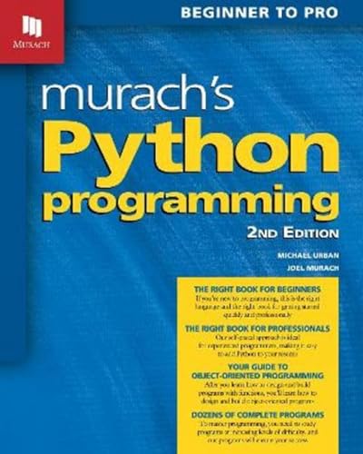 Beispielbild fr Murach's Python Programming zum Verkauf von BooksRun