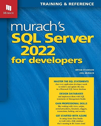 Beispielbild fr Murach's SQL Server 2022 for Developers Joel Murach zum Verkauf von Lakeside Books