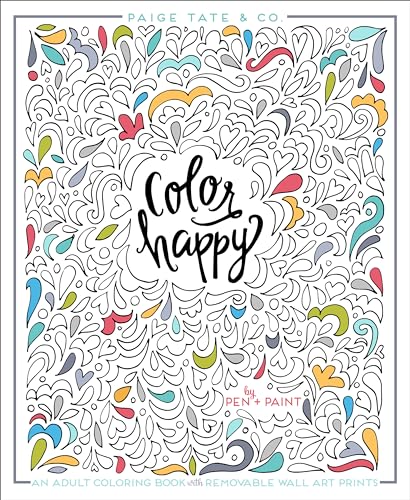 9781944515270: Color Happy: An Adult Coloring Book of Removable Wall Art Prints (Inspirational Coloring, Journaling and Creative Lettering)
