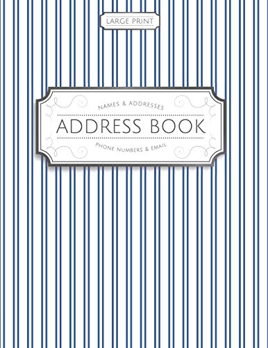 Stock image for Large Print Address Book: Blue Pinstripes for sale by Book Deals