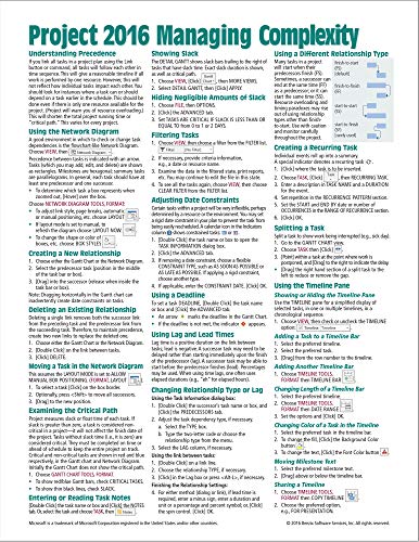 Beispielbild fr Microsoft Project 2016 Quick Reference Guide Managing Complexity - Windows Version (Cheat Sheet of Instructions, Tips & Shortcuts - Laminated Card) zum Verkauf von Ergodebooks