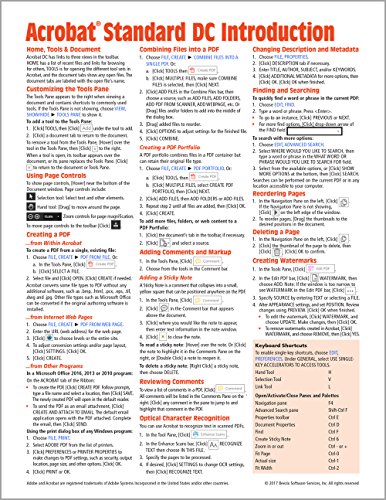 9781944684280: Adobe Acrobat Standard DC Introduction Quick Reference Guide (Cheat Sheet of Instructions, Tips & Shortcuts - Laminated Card)
