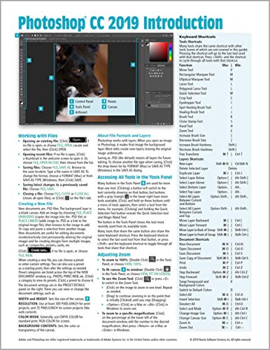 Imagen de archivo de Adobe Photoshop CC 2019 Introduction Quick Reference Guide (4-page Cheat Sheet of Instructions, Tips & Shortcuts - Laminated Card) a la venta por Better World Books