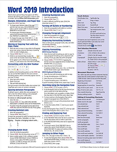 

Microsoft Word 2019 Introduction Quick Reference Guide - Windows Version (Cheat Sheet of Instructions, Tips & Shortcuts - Laminated Card)