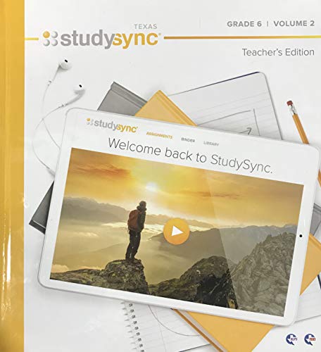 Stock image for StudySync Grade 6 Volume 2 - Texas Teacher's Edition for sale by HPB-Red