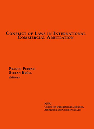 Imagen de archivo de Conflict of Laws in International Commercial Arbitration a la venta por BooksRun