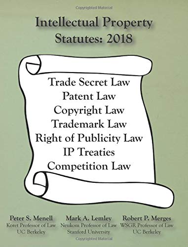 Beispielbild fr Intellectual Property Statutes 2018 zum Verkauf von Better World Books