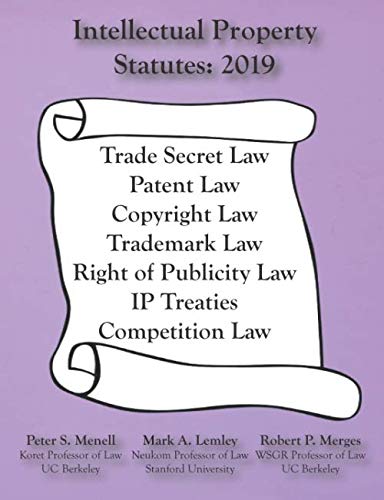 Imagen de archivo de Intellectual Property Statutes 2019 a la venta por Better World Books